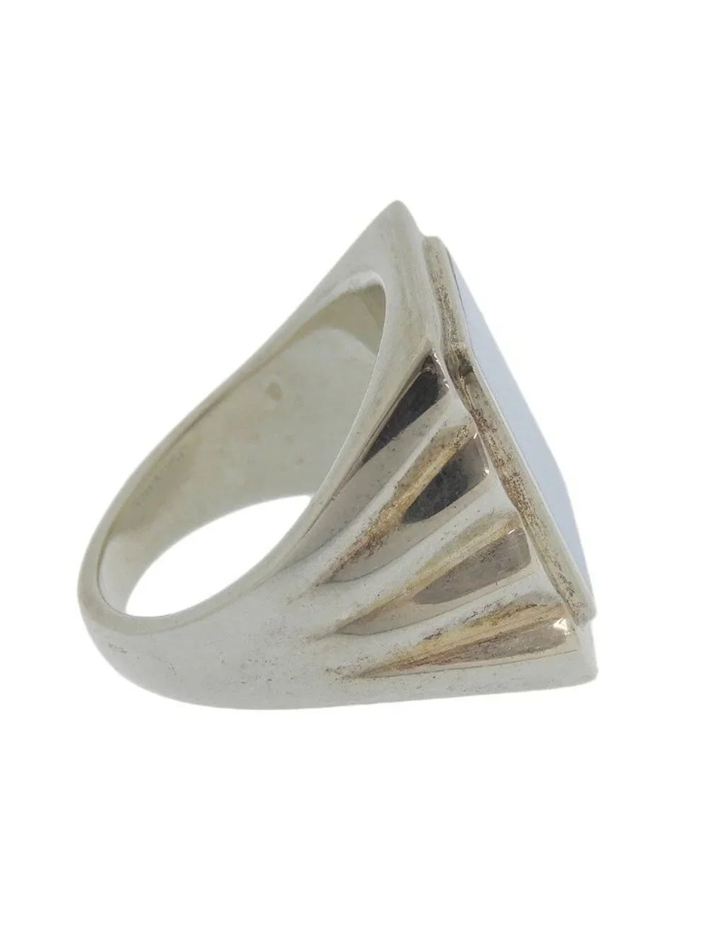 Bottega Veneta Essentials Ring Silver Signet Light Blue